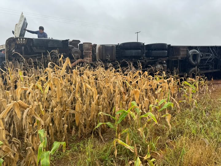 CARRETA TOMBA NA PR 090 ENTRE ASSAÍ E JATAIZINHO